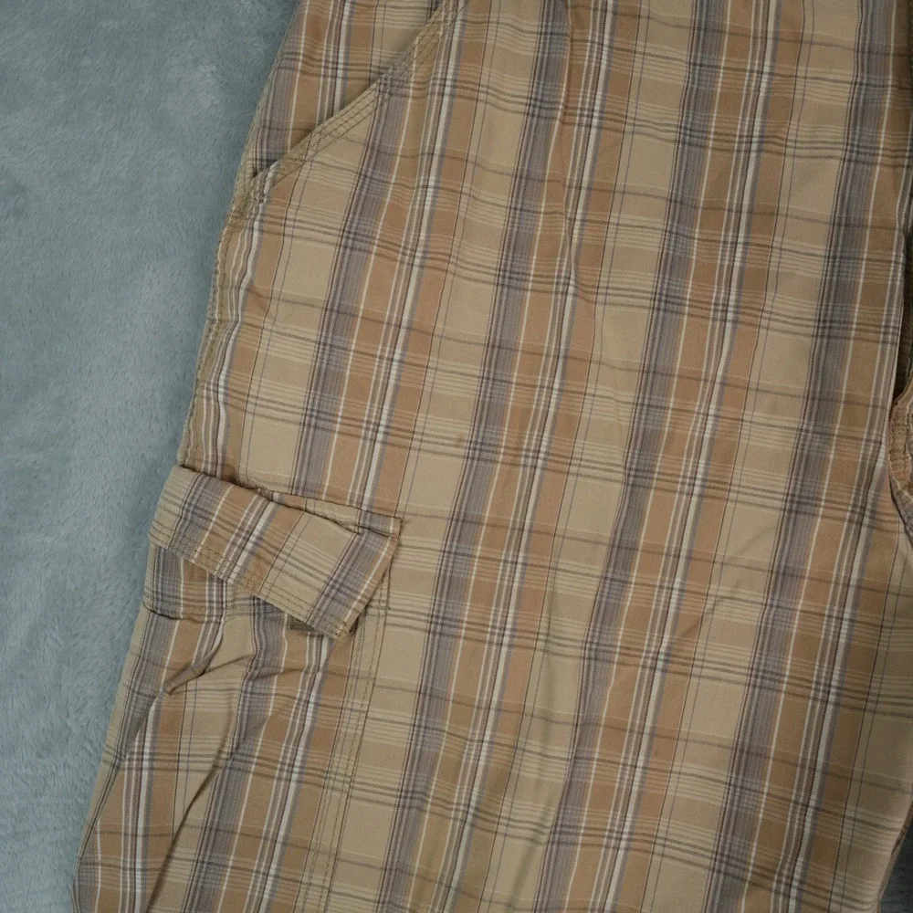 Vintage Wrangler Hero Cargo Shorts Mens 36x10 Plaid Cotton Outdoor Utility Y2K